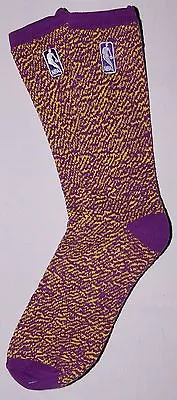 Nba Logo Tread Tall Socks Purple/gold Lrg • $10.99