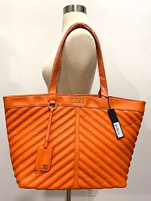 Nwt Joe's Sassy Orange Vegan Leather Large Tote $110 • $19.99