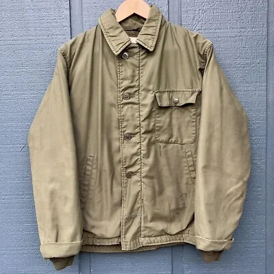 Vintage USN A-2 Deck Jacket Size Large Green Vietnam Era 1969 Sz Large • $75