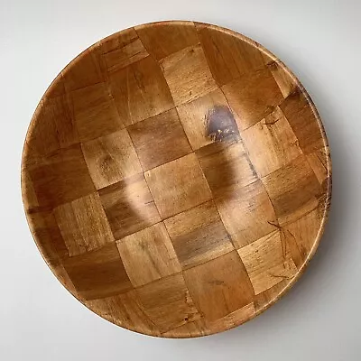 Bamboo Teak Wooden Round Salad Fruit Serving Bowl14  XLarge • $16.99