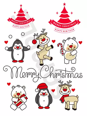 MERRY CHRISTMAS CAKE  DECORATION Edible Cake Toppers A4 Icing Wafer • £3.99