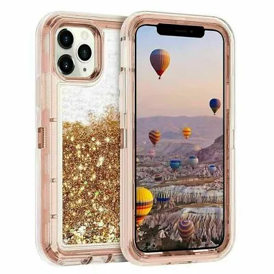 $14.54 • Buy Shockproof Case For IPhone 14 13 12 11 Pro Max Xr 6 8 7 Liquid Glitter Cover