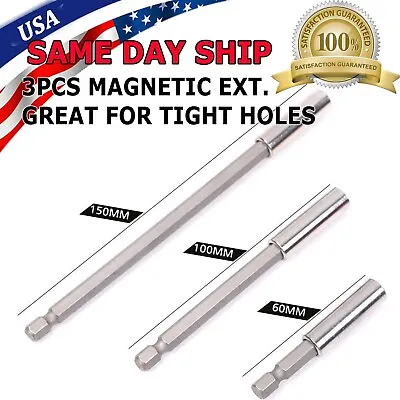 3Pcs Magnetic Screwdriver Extension Quick Release 1/4 Hex Shank Holder Drill Bit • $5.65