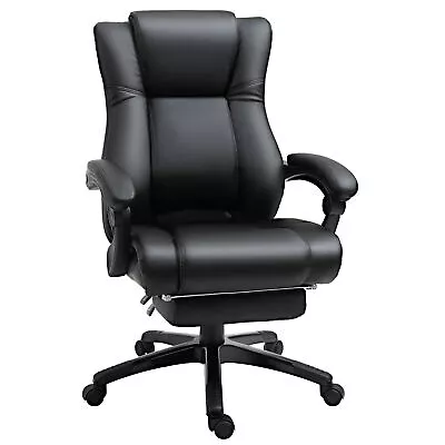 Vinsetto Executive Home Office Chair Computer Chair With Foot Rest Black • £109.99