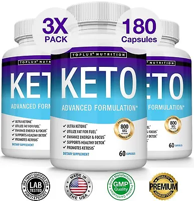 Keto Diet Pills BHB - Advanced Ketogenic Fat Burner 3X Supply • $39.97
