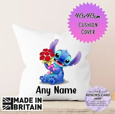 Personalised Disney Lilo & Stitch Cushion Any Name Cushion Cover 40x40cm V19 • £6.55