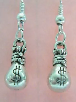 GOOD LUCK Earrings LAS VEGAS Charm GAMBLING GIFTS Bingo! MONEY Silver Wires NEW! • $9.95