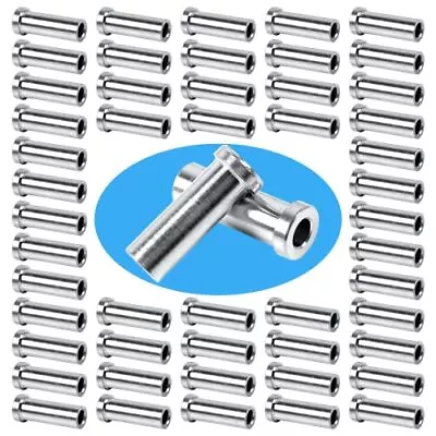 50 Stainless Steel Cable Railings Kit Protector Sleeves For 1/8  Wood Metal Post • $25.50