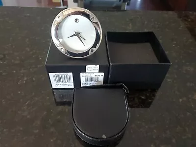 Round Movado Desk  Travel Alarm Clock - Quartz  Diameter 3 Inches • $44.99