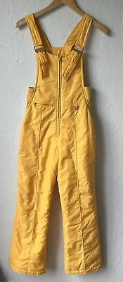 Vintage 80's 90's Cevas Woodstock USA Womans Sz 8 Ski Bib Snowboard Yellow EUC B • $27