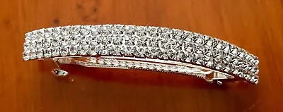 £3.99 • Buy Bridal Wedding Prom Silver Crystal Diamante Hair Grips Clips Slides.4 Bar