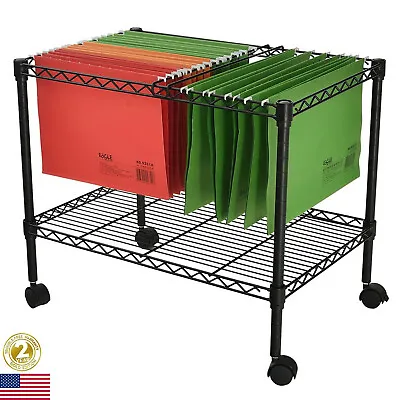 Metal Mobile File Storage Rack Holder Filing Organizer Cart Home Office Cabinet  • $30.99