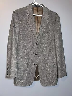 J Crew Thompson Blazer Mens 38R Gray Herringbone Sport Jacket Coat Wool Cashmere • $59.99