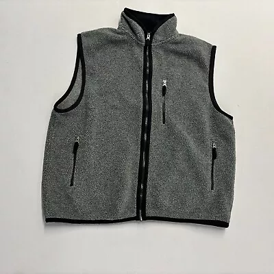 Vintage Gap Fleece Vest Sleeveless Zip Up XL Gray Full Zip • $7.99