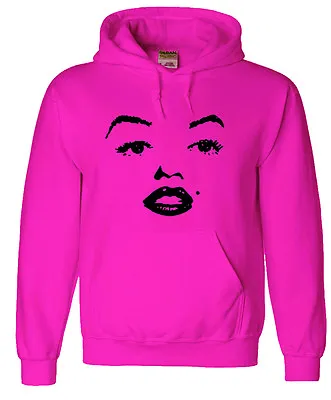 Pink Hoodie Sweatshirt Marilyn Monroe Face Hoodie Men's Size Sweat-shirt  • $24.95