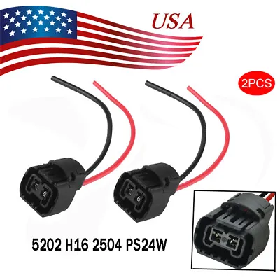 $7.48 • Buy Female Plug Connector Wiring Pigtail Harness For DRL Fog Lights H16 5202 PSX24W