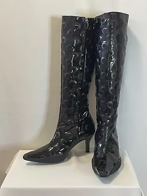 SS20 Marine Serre Maree Noire Black Moon Patent Boots 41EU • $975