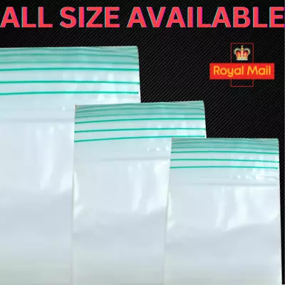 Small Clear Plastic Bags Baggy Grip Self Seal Resealable Zip Lock All Size Pouch • £1.55