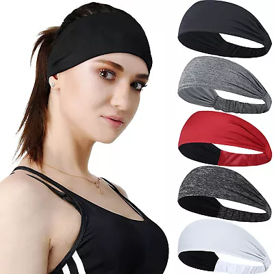 Men Women Gym Yoga Running Sweatband Sports Headbands Elastic Sweat Head Band US • $3.98
