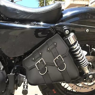 Motorcycle Left Side Rear Solo Saddle Bag PU Leather For Sportster XL883 XL1200 • $33.81