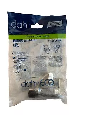 DAHL-ECO 611-53-31Mini-Ball Angle Supply Stop Valve 1/2 FIP X 3/8 OD COMP -New • $29.99