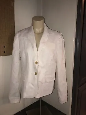 J Crew White Linen Blazer Size 12 • $55