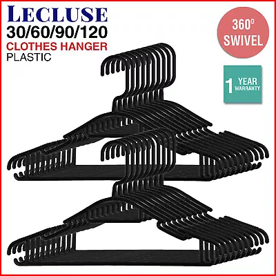 Plastic Coat Hangers Clothes Bulk Black Clothing Coathangers Shirt Suit Swivel • $79.99