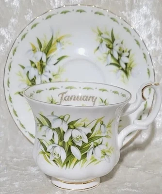 $24.99 • Buy Royal Albert Flower Of The Month January Snowdrops Small Teacup & Saucer Set