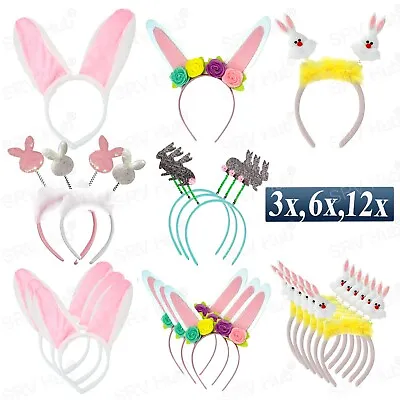 3x6x12x Easter Bunny Ear Headband Plush Rabbit Ear Fancy Dress Party Boppers • £6.74