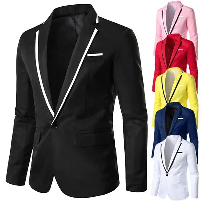 Men's Suits One Button Slim Fit Suit Wedding Business Formal Jacket Suit Tops • $29.75