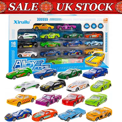 16PCS Kids Mini Colorful Cars Toy Assorted Mini Race Cars Toy Set For Boys Gifts • £10.99
