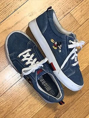 VTG Denim Embroidered Mickey Mouse Sneakers/Shoes Women Size 7 • $29.99