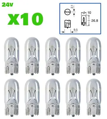 10 X 24v 5w 507 W5W 501 Clear Bulbs Interior Parking Light Capless • £3.29