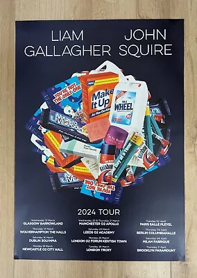 Liam Gallagher John Squire Rare Gig Poster 2024 Tour Oasis The Stone Roses • £30