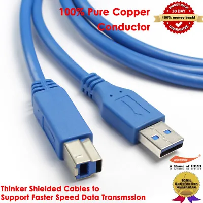 $10.44 • Buy USB 3.0 Printer Cable Lead Type A To B Male High Speed Scanner Cord 5Gbps Blue