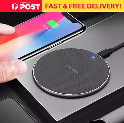 Qi Wireless Charger FAST Charging Pad For IPhone 14 13 12 11 Pro Samsung S23 S22 • $13.50