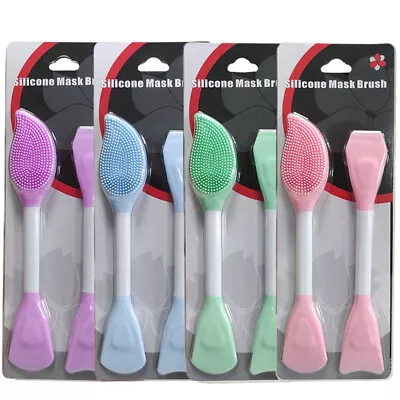 Double-ended Silicone Face Mask Brush Applicator Facial Cleansing Tools 2in1 • £5.99