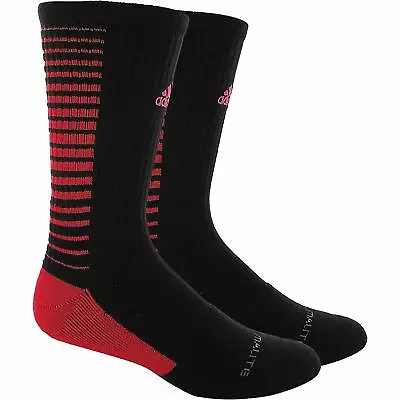 Adidas Team Speed Vertical Crew Socks  LARGE (Men Sizes 9.5 - 12) BLACK RED $15 • $15