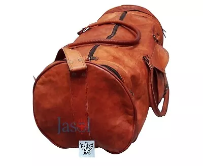Men's LARGE Travel Bag Real Vintage Leather Duffel Luggage Gym Sport Overnight • $59.25