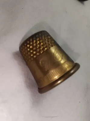 Vintage Collectible Thimble - EZ 9 Brass Gold-Tone Metal  Sewing Thimble • $7.99