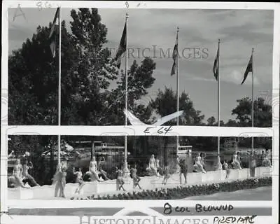 1964 Press Photo Weeki Wachee Mermaids & Mermaid Statues In Florida - Pix40857 • $16.99