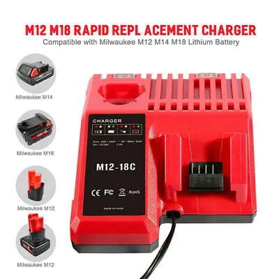 12V-18V Rapid Dual Charger For Milwaukee M12-18C Multi Voltage M12 & M18 Battery • £15.92