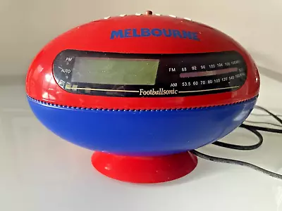 Retro Melbourne Demons Digital Football Clock Radio Footballsonic Vintage AM FM • $39.95