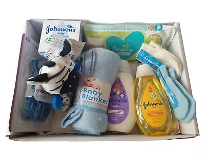 New 10pc BABY LARGE HAMPER BASKET Baby SHOWER GIFT SET MUM TOBE MATERNITY UNISEX • £32.94