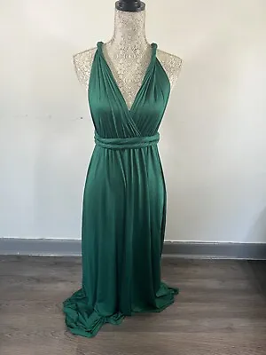 Multi Way Wrap Long Maxi Dress Convertible Infinity Dress Twist Wrap Green Dress • $30