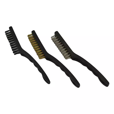 Brass Nylon Brushes Multi Cleaning Polish Detail Brushes Mini Wire Brush SS 3Pc • $7.77