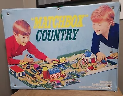Sears 1972 Matchbox Country Playset Vinyl Plastic Carry Case Vintage Toy Cars • $68.95