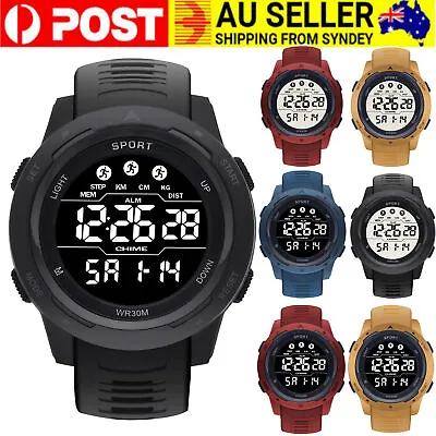 Men Sports Watches Digital Waterproof Casual Luminous Stopwatch Wrist Watch Gift • $12.30
