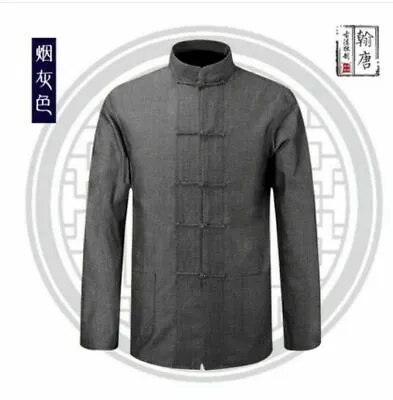 Men's Chinese Tang Suit Cotton Traditional Coat Clothing Kung Fu Tai Chi Uniform • £26.39