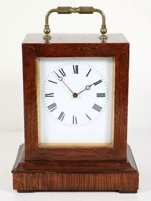 GOOD ANTIQUE FRENCH CARRIAGE CLOCK By V.A.P. Oak Case GOOD TIMEKEEPER Long Key • £5.50